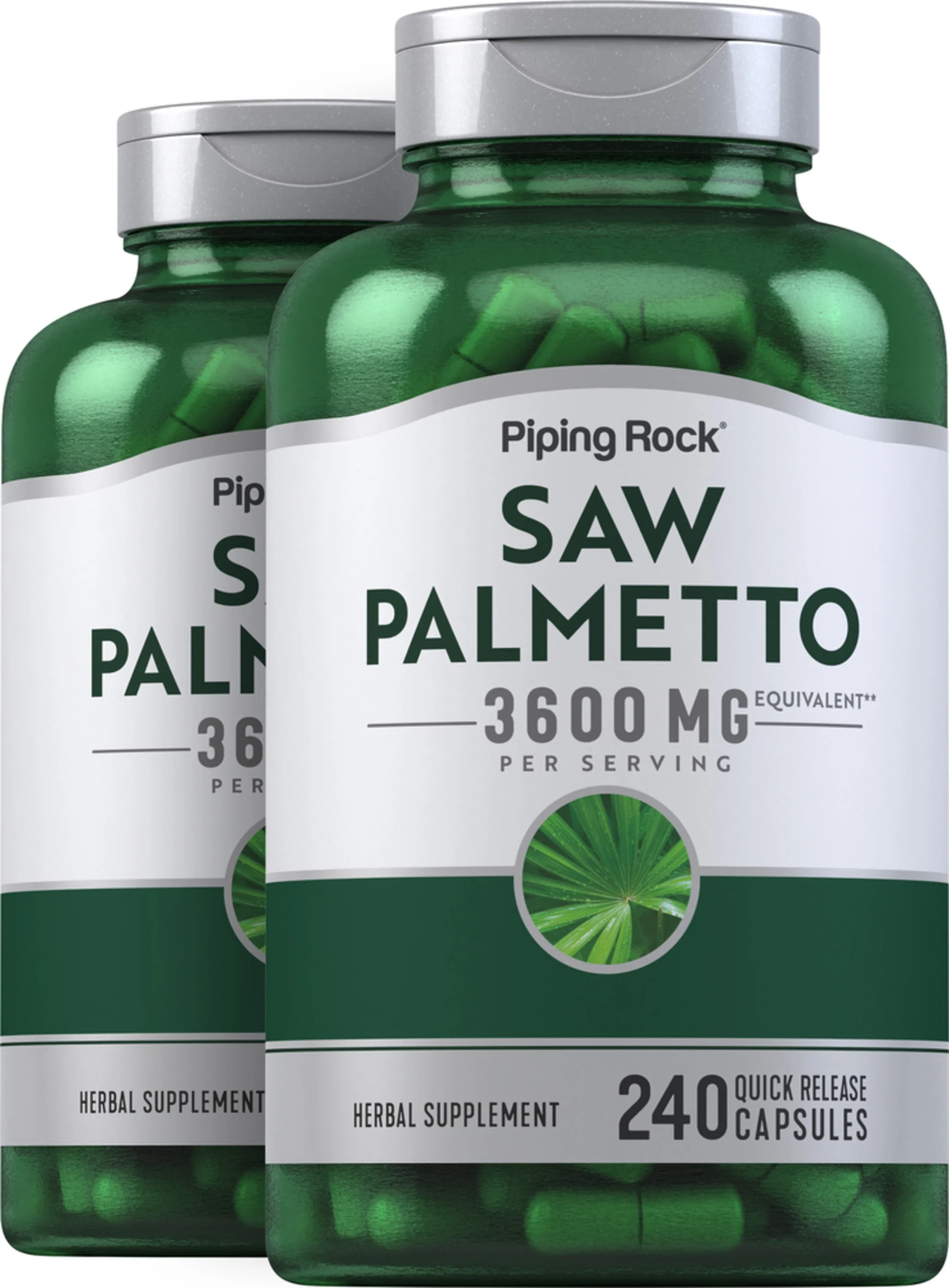 Saw Palmetto, 3600 mg (per serving), 240 Quick Release Capsules, 2 Bottles