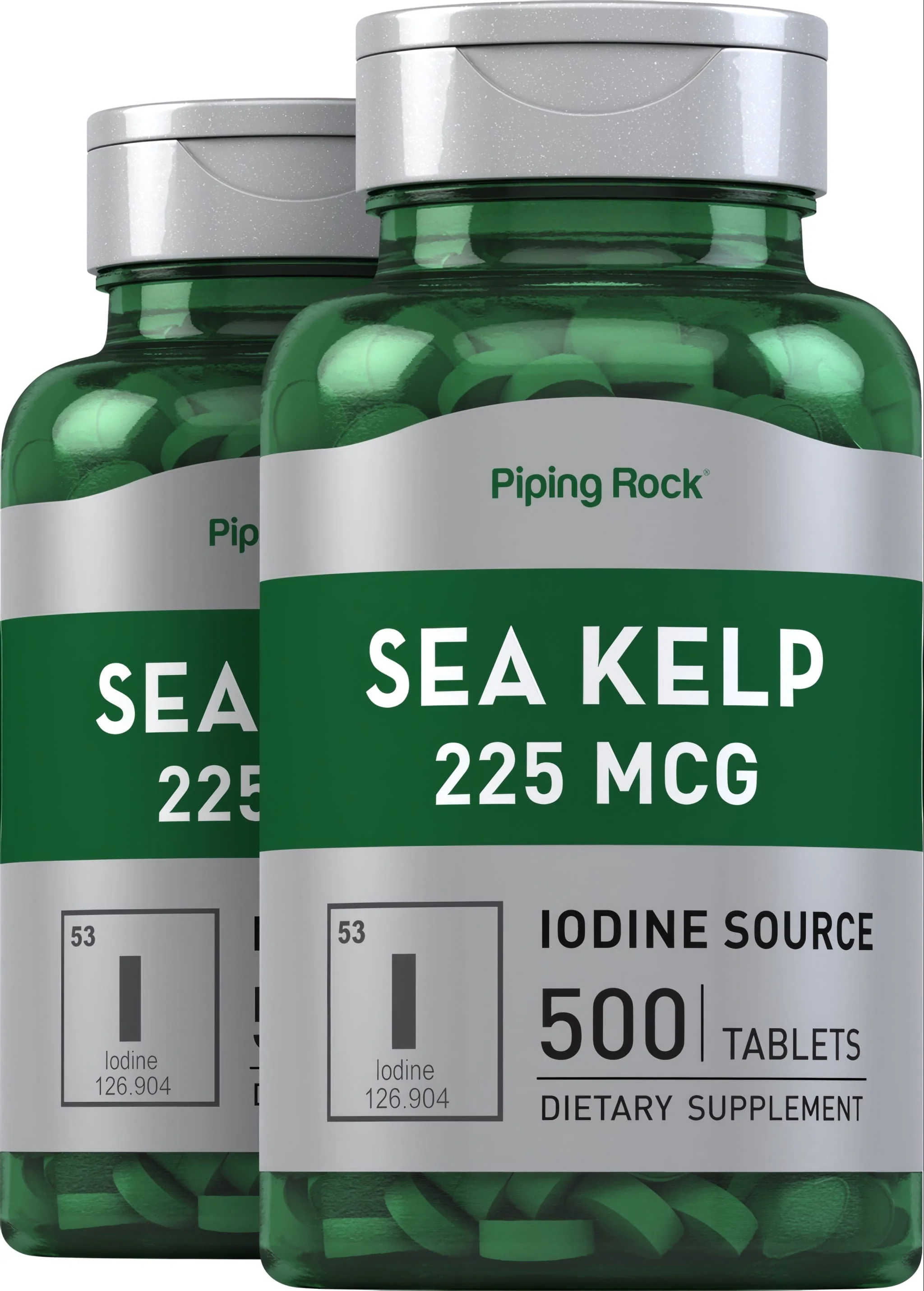 Sea Kelp (Iodine Source), 225 mcg, 500 Tablets, 2 Bottles