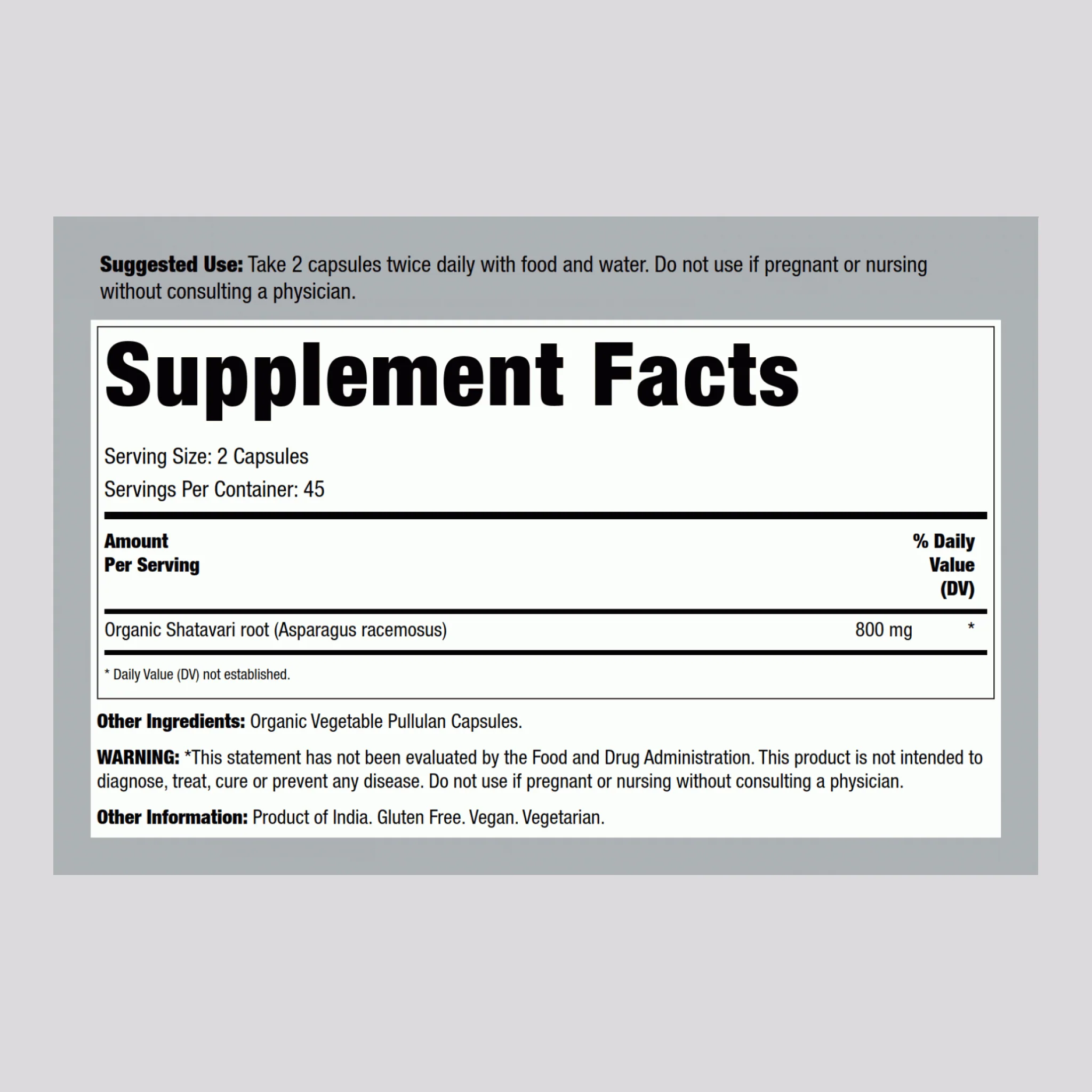 Shatavari Hormonal Balance, 90 Vegetarian Capsules - Image 2