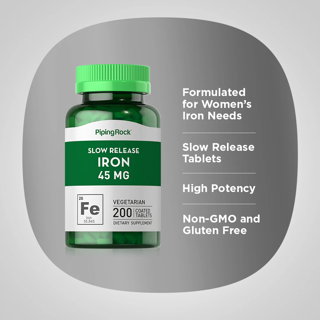 Slow Release Iron, 45 mg, 200 Coated Tablets - Image 4