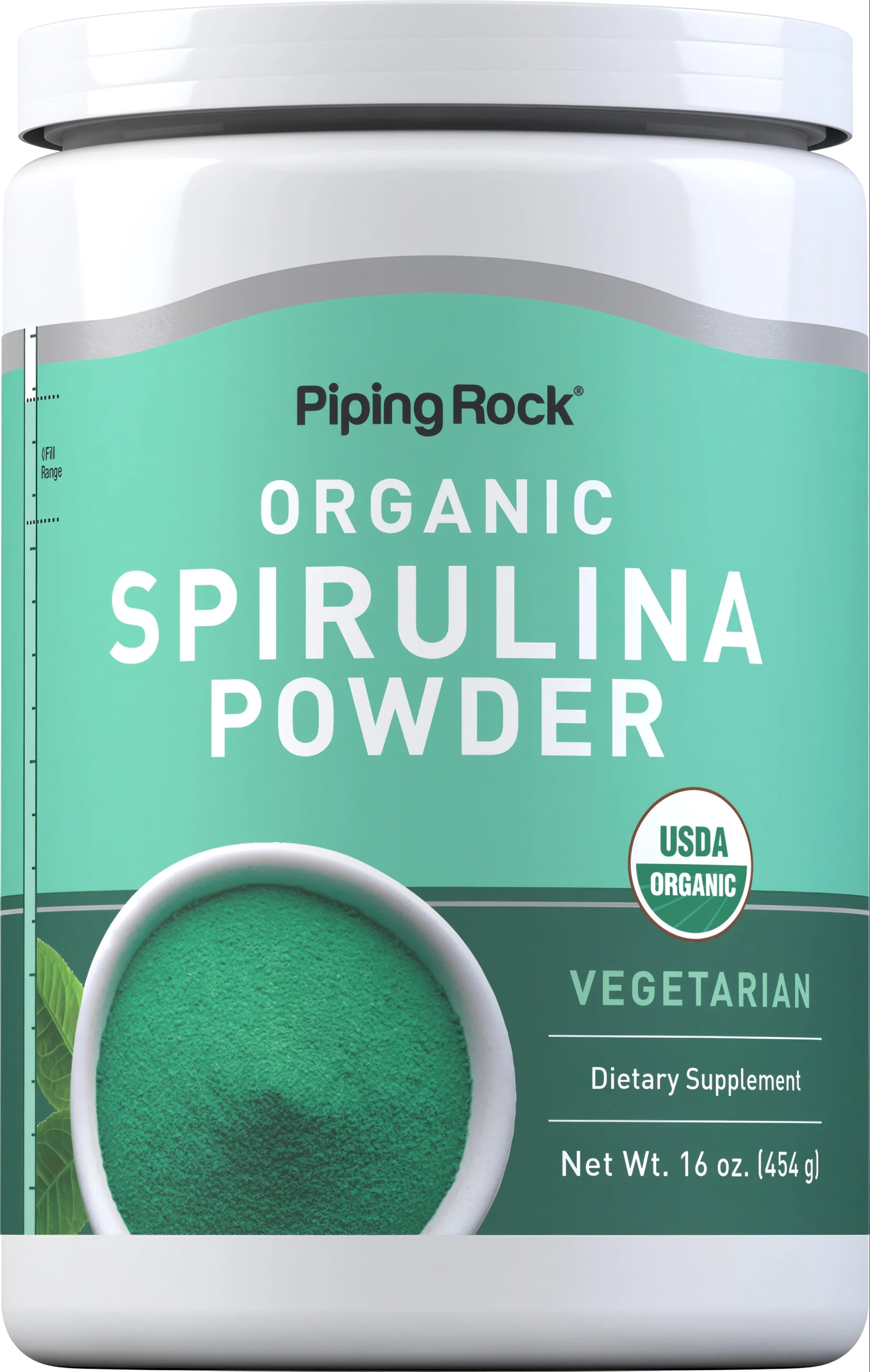 Spirulina Powder (Organic), 16 oz (454 g) Bottle