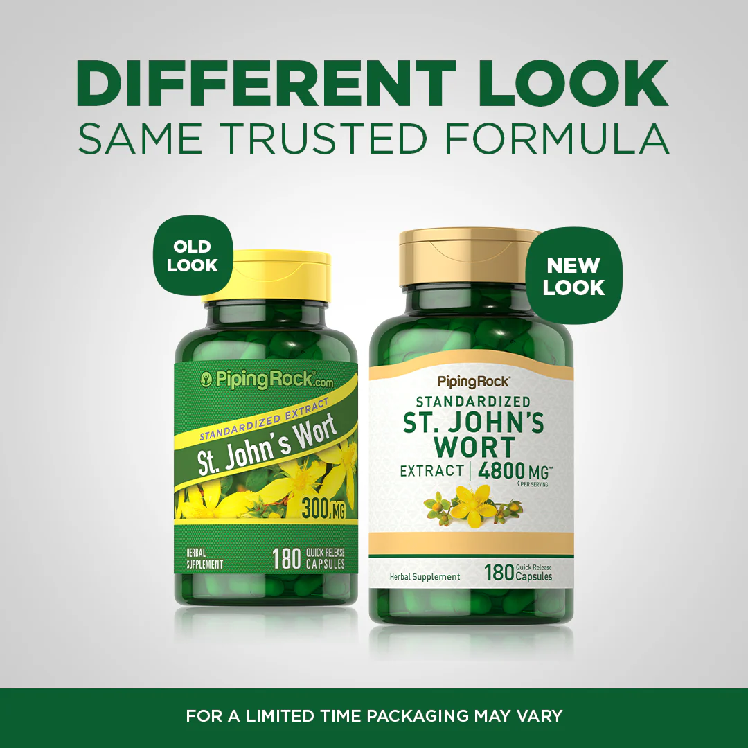 St. John's Wort 1.8% hypericin (Standardized Extract), 4800 mg (per serving), 180 Quick Release Capsules - Image 4