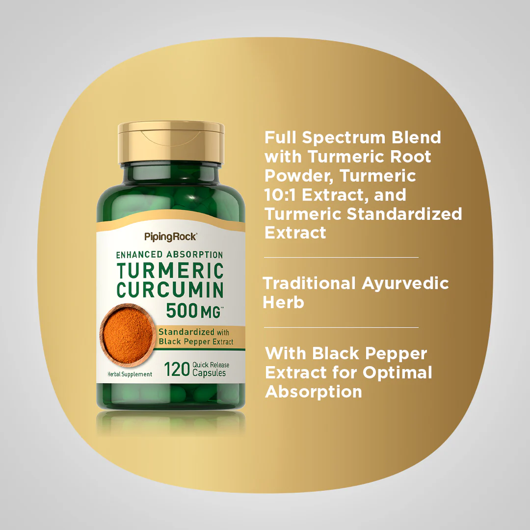 Standardized Turmeric Curcumin Complex, 500 mg, 120 Quick Release Capsules - Image 5