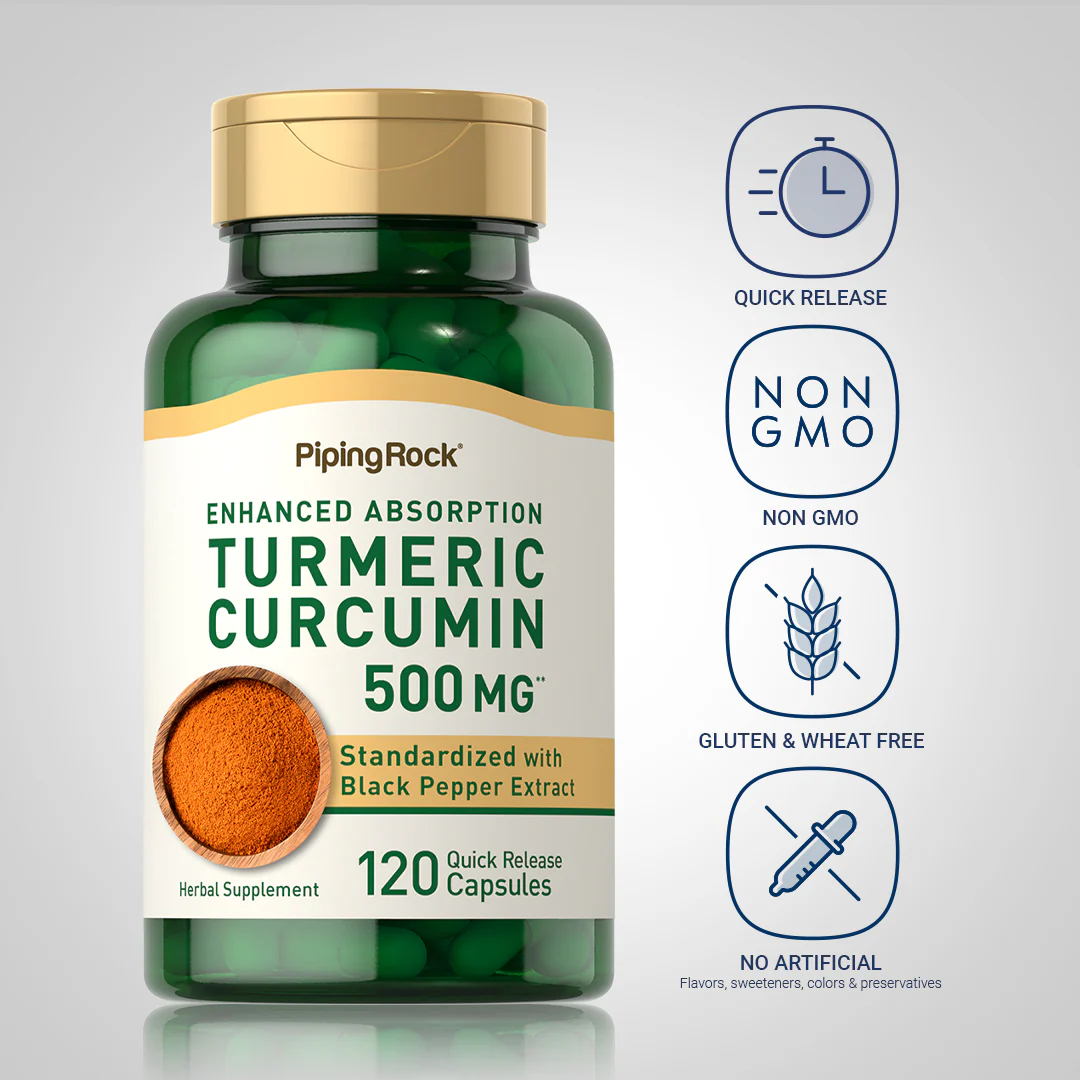 Standardized Turmeric Curcumin Complex, 500 mg, 120 Quick Release Capsules - Image 6