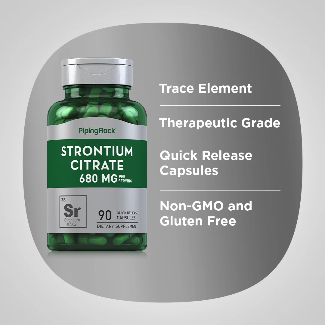 Strontium Citrate, 680 mg (per serving), 90 Quick Release Capsules - Image 11