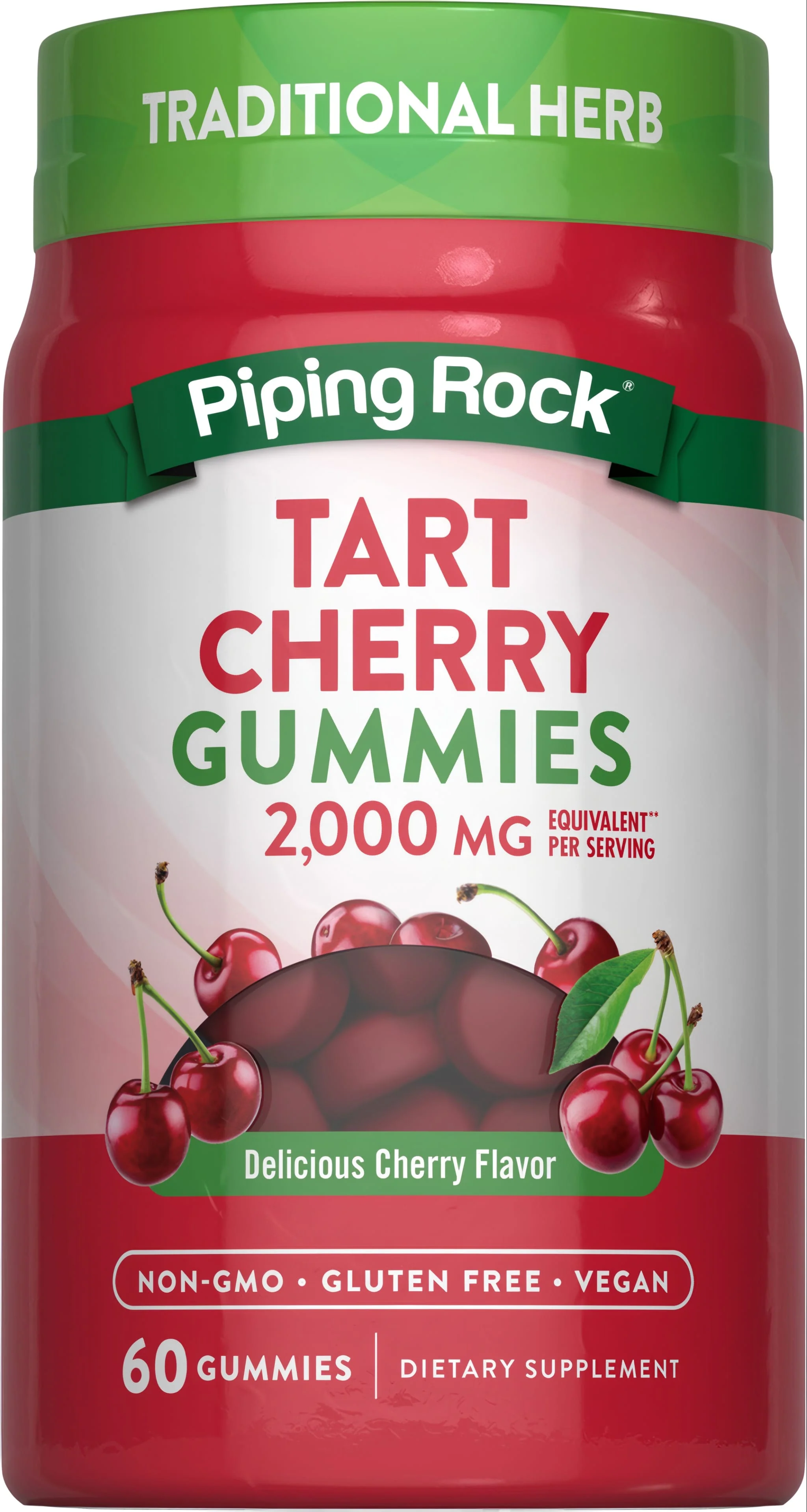 Tart Cherry (Delicious Cherry), 2000 mg (per serving), 60 Gummies