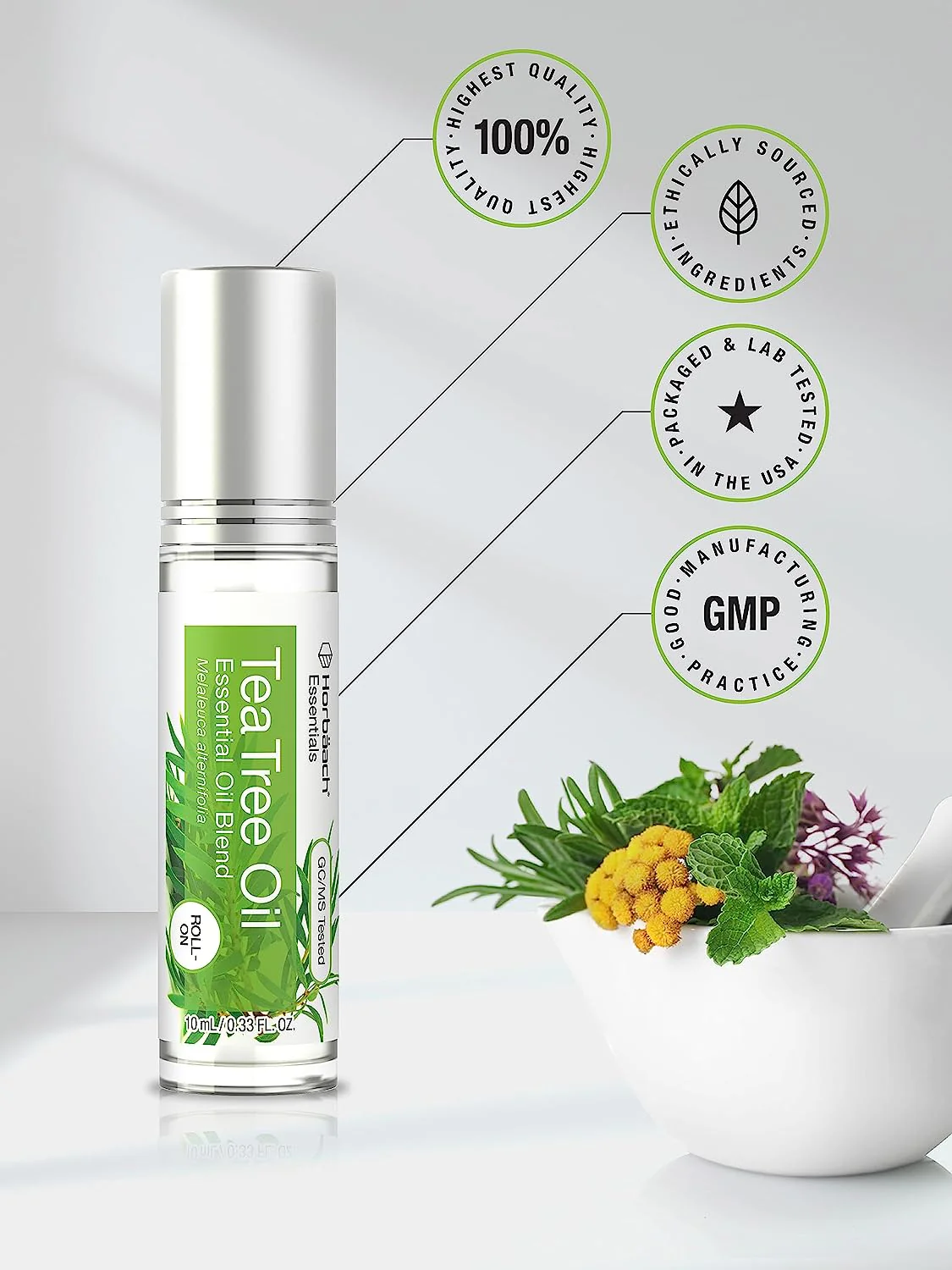 Tea Tree Essential Oil Roll-On Blend (2 Pack), 10mL / 0.33 fl.oz Roll-On - Image 4