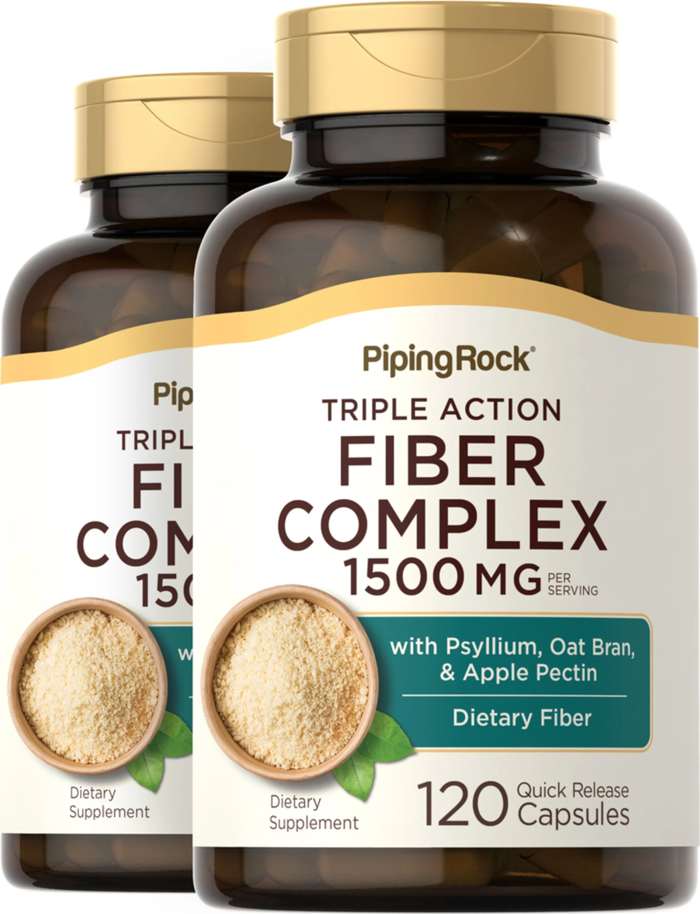 Triple Action Fiber Complex, 120 Quick Release Capsules, 2 Bottles