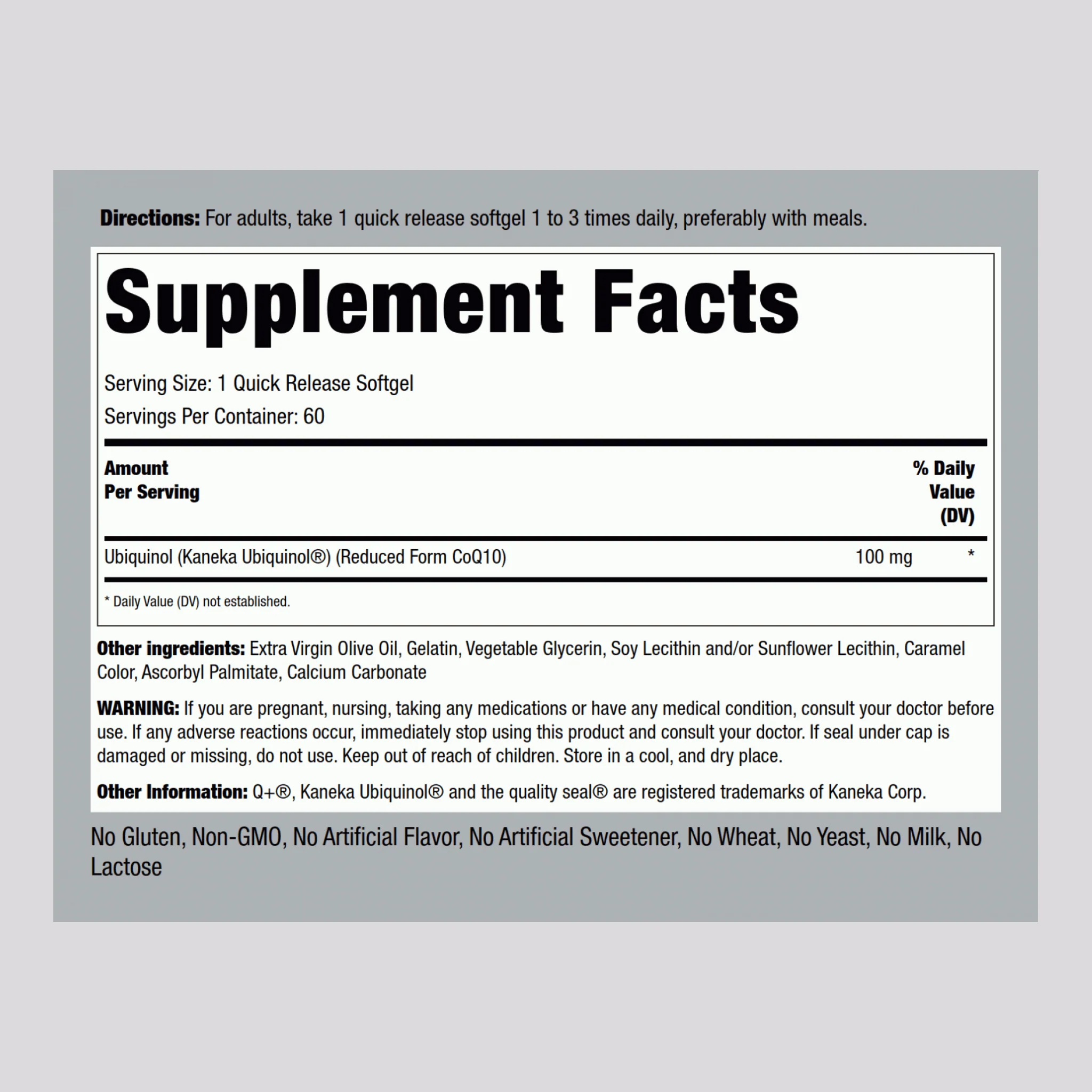 Ubiquinol, 100 mg, 60 Quick Release Softgels - Image 2