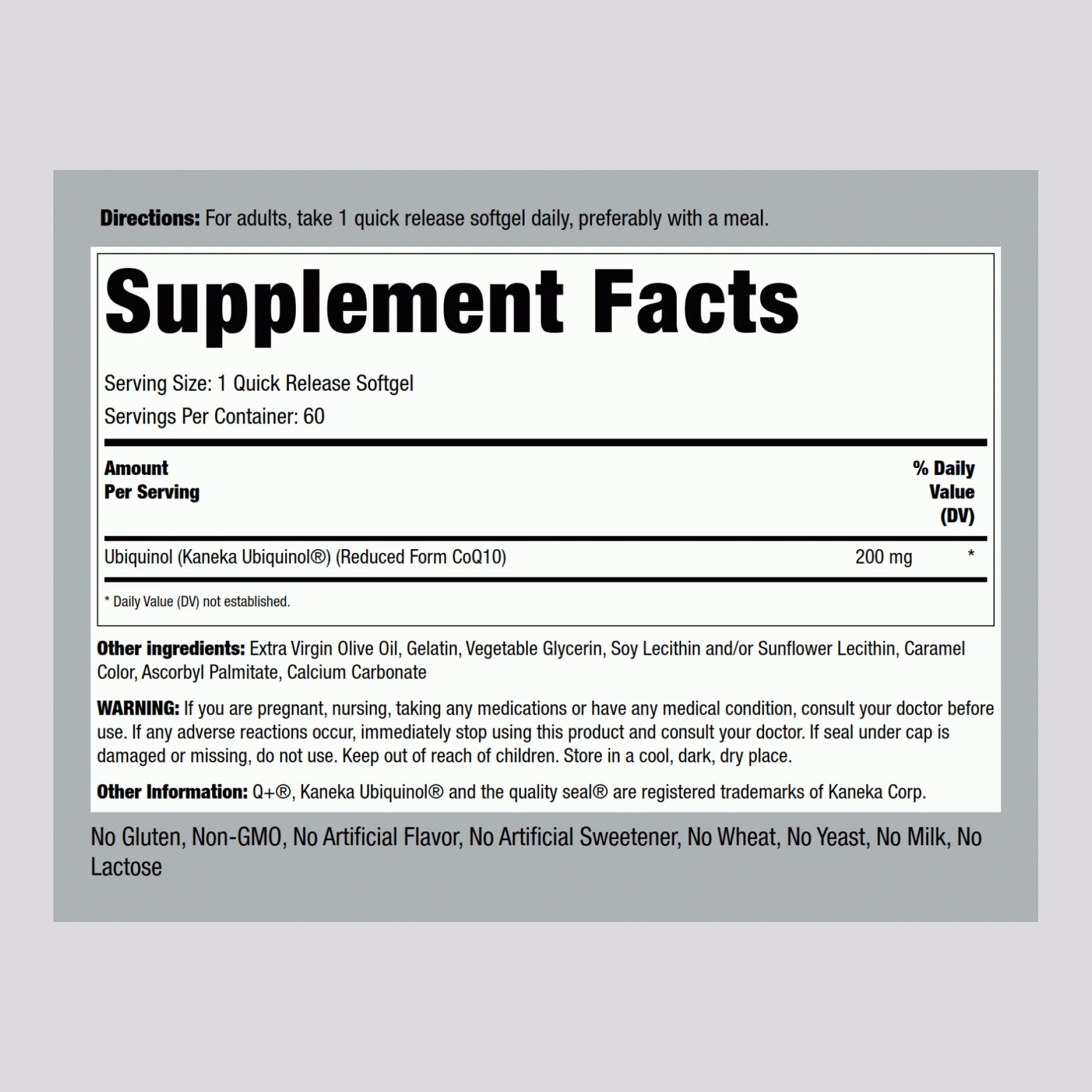 Ubiquinol, 200 mg, 60 Quick Release Softgels - Image 2