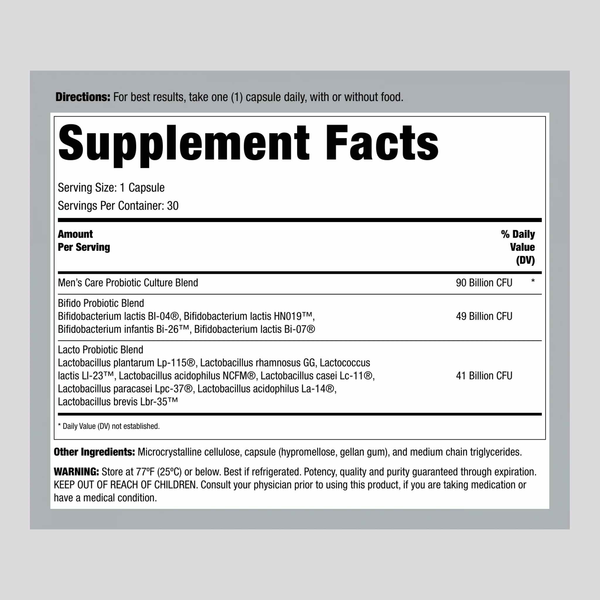 Ultimate Flora Men's Complete Probiotic 90 Billion, 30 Delayed Release Vegan Caps - Image 2