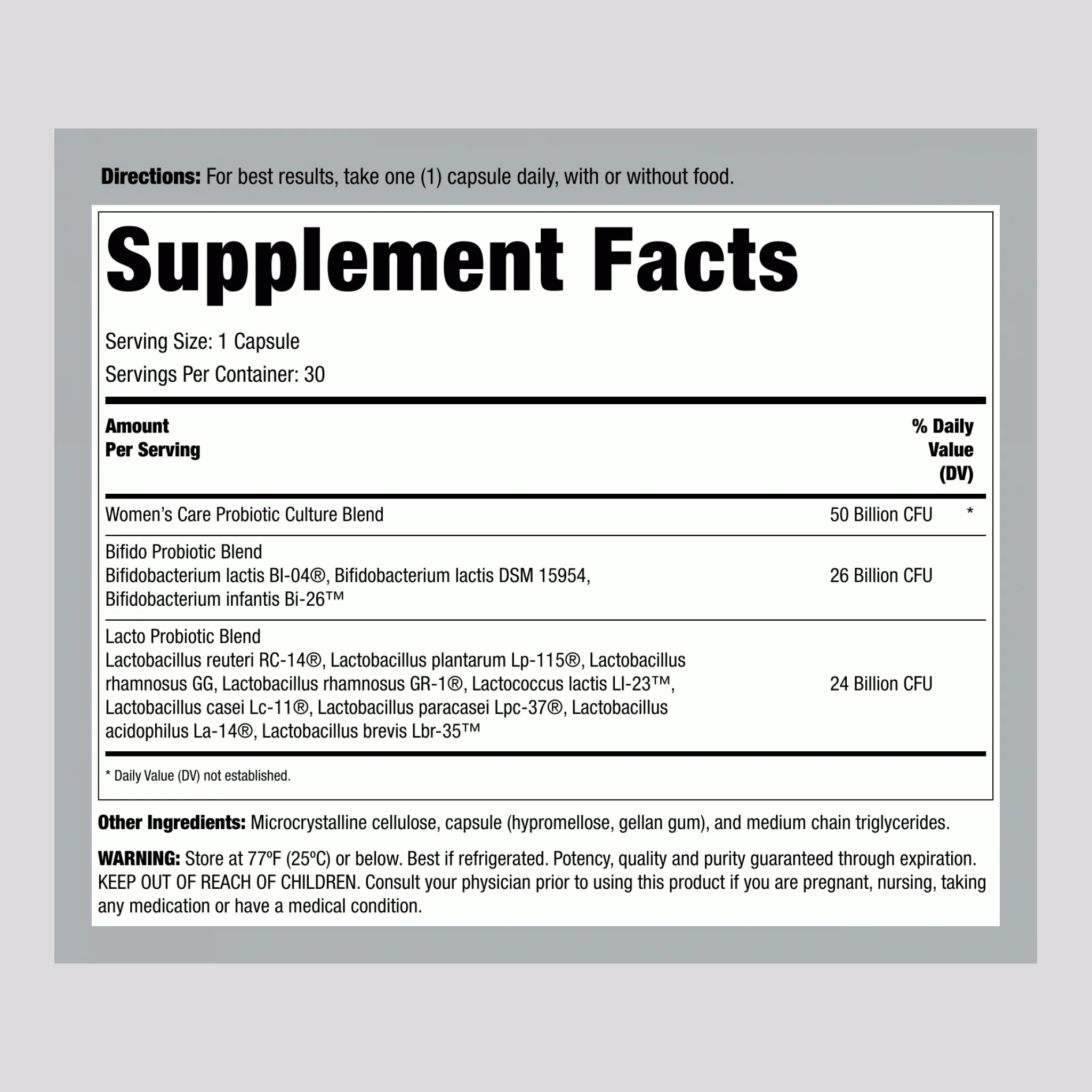 Ultimate Flora Women's Vaginal Care Probiotic 50 Billion, 30 Delayed Release Vegan Caps - Image 2