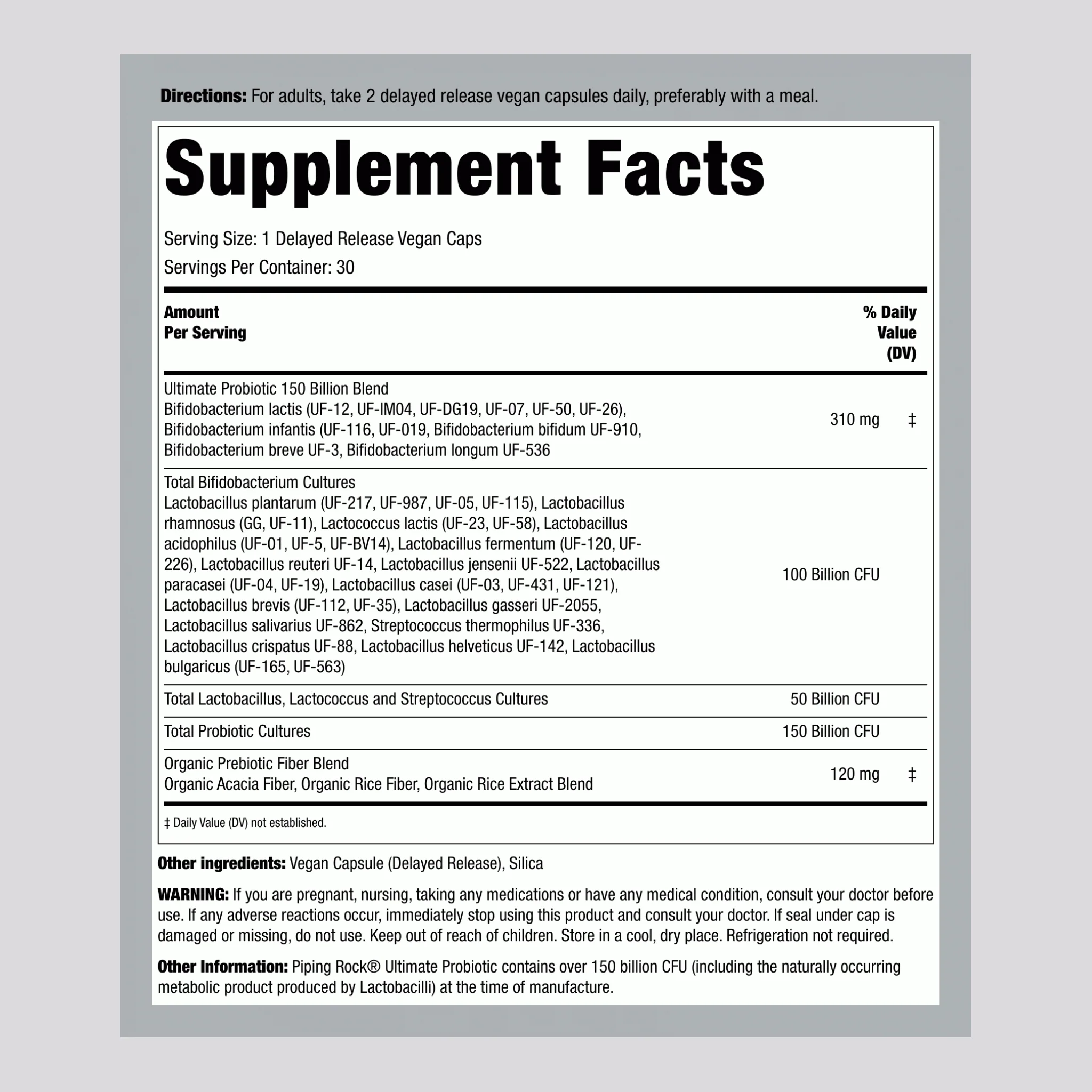 Ultimate Probiotic 40 Strains 150 Billion CFU + Prebiotic, 30 Delayed Release Vegan Caps, 2 Bottles - Image 2