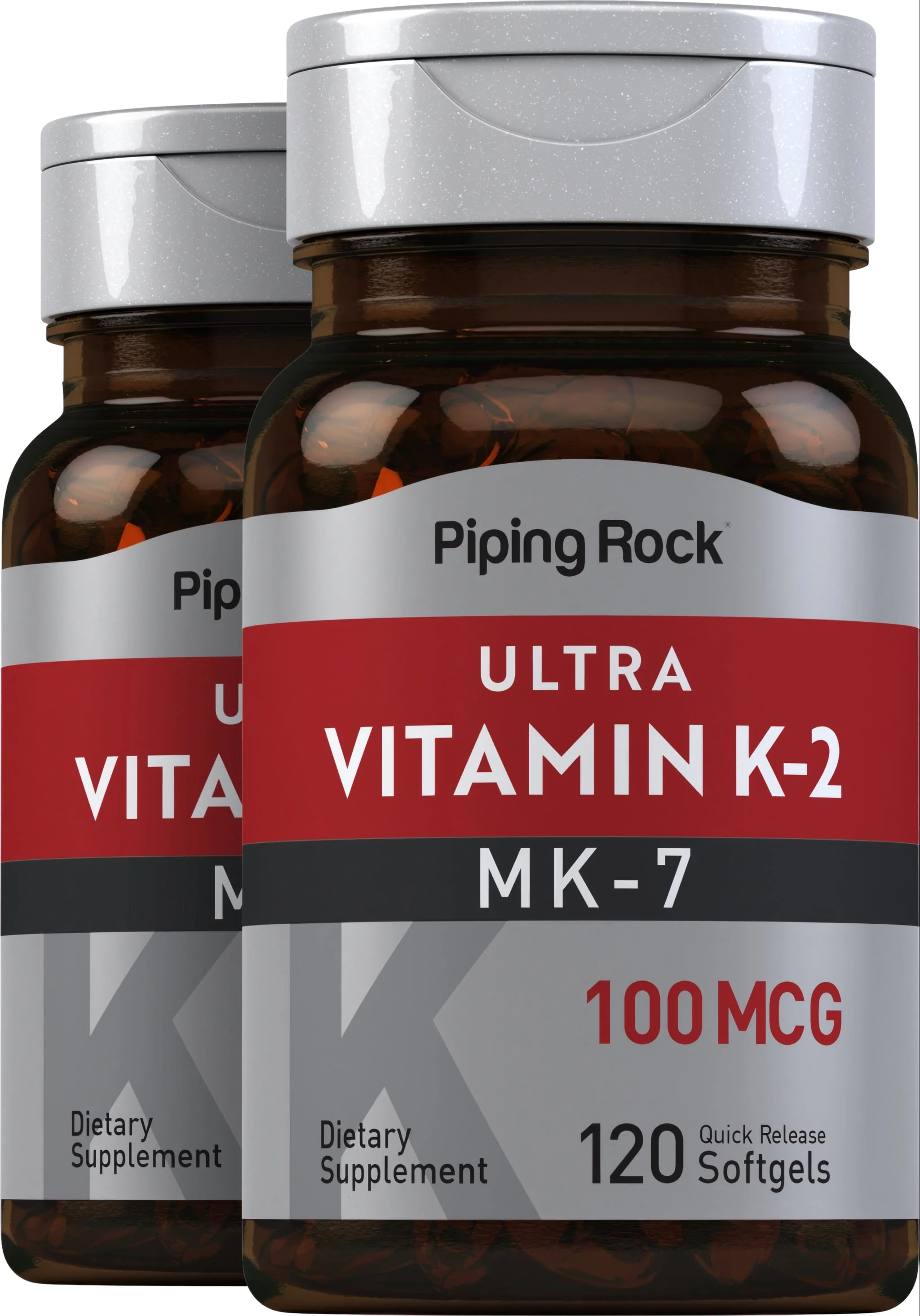 Ultra K2 with MK-7, 100 mcg, 120 Quick Release Softgels, 2 Bottles