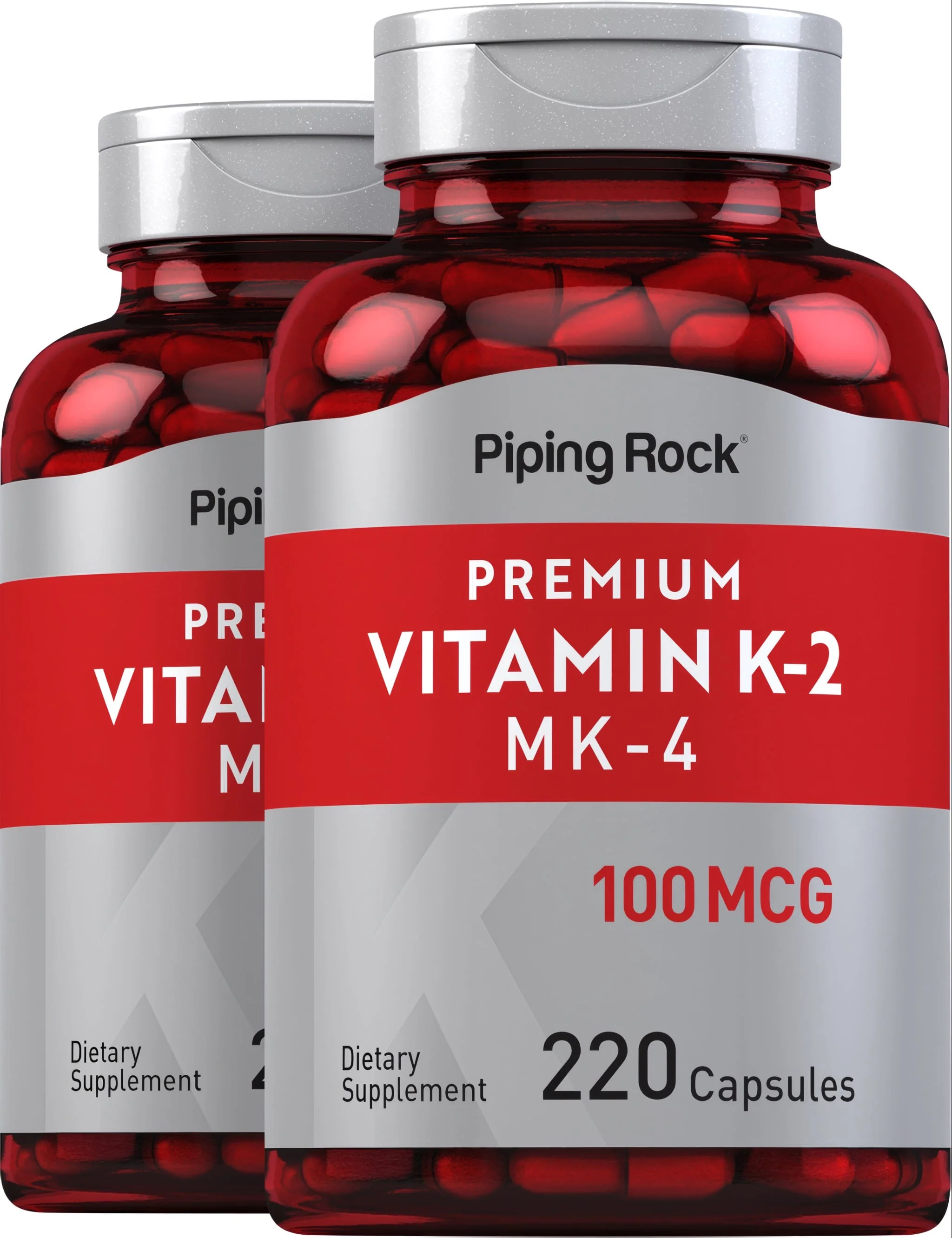 Vitamin K-2 with MK-4, 100 mcg, 220 Capsules, 2 Bottles